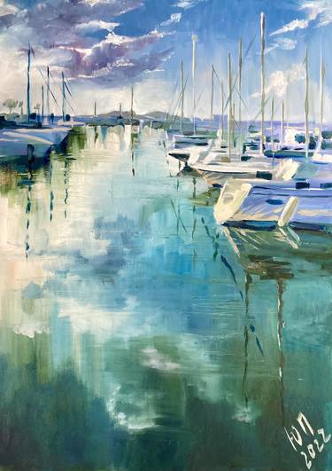 Print of Impressionism Yacht Paintings by Yulia Prykina