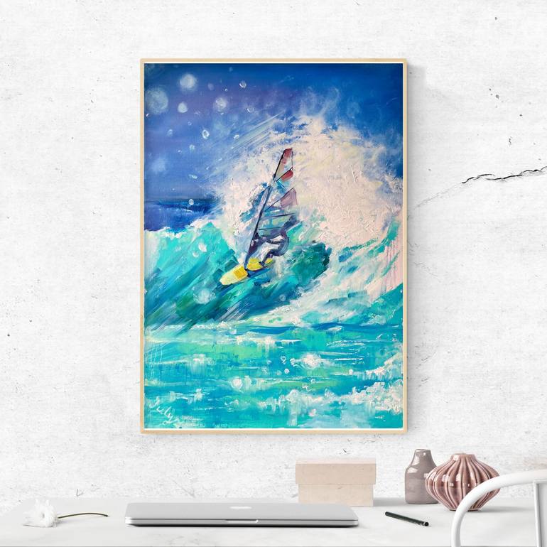 Original Impressionism Sport Painting by Yulia Prykina