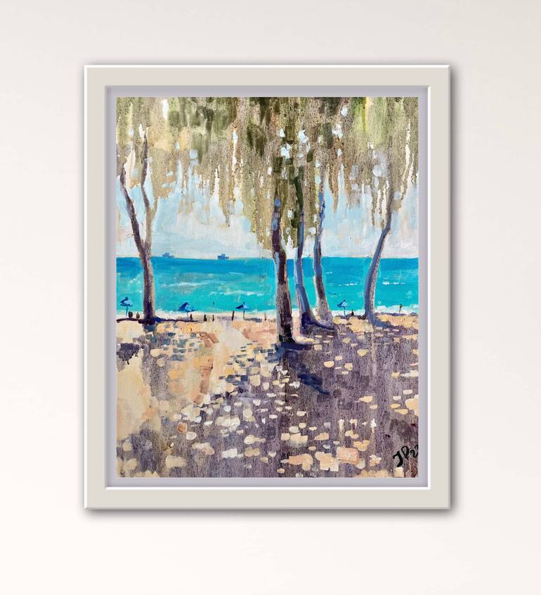 Original Impressionism Beach Painting by Yulia Prykina