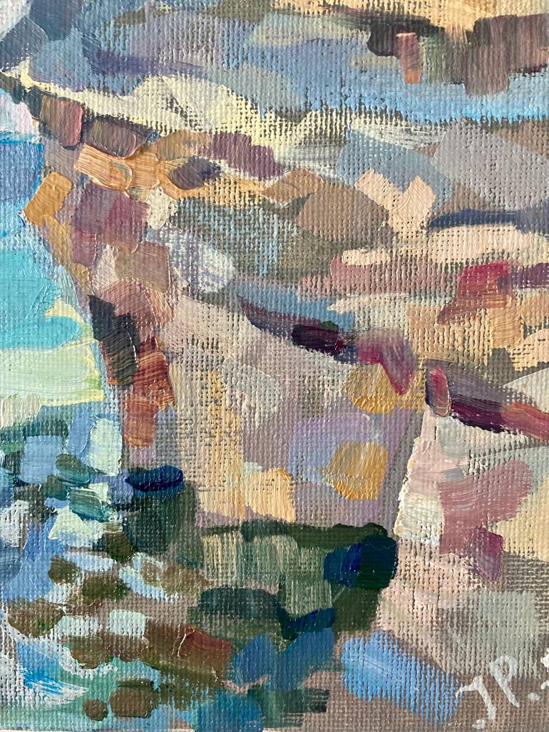 Original Impressionism Beach Painting by Yulia Prykina