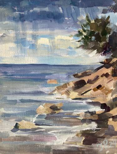 Print of Impressionism Seascape Paintings by Yulia Prykina