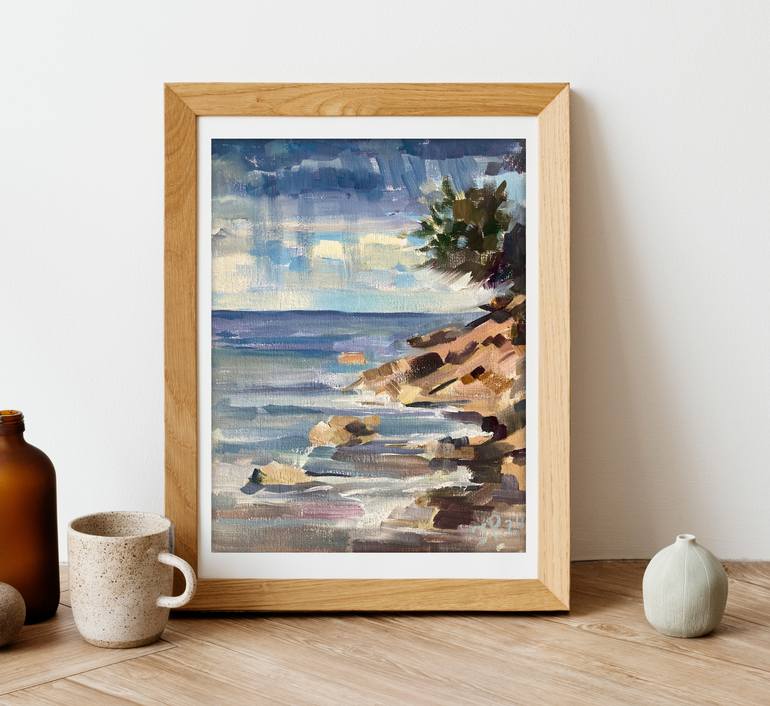Original Impressionism Seascape Painting by Yulia Prykina