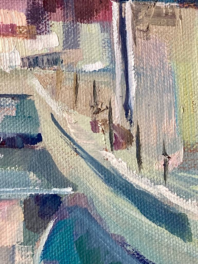 Original Impressionism Boat Painting by Yulia Prykina