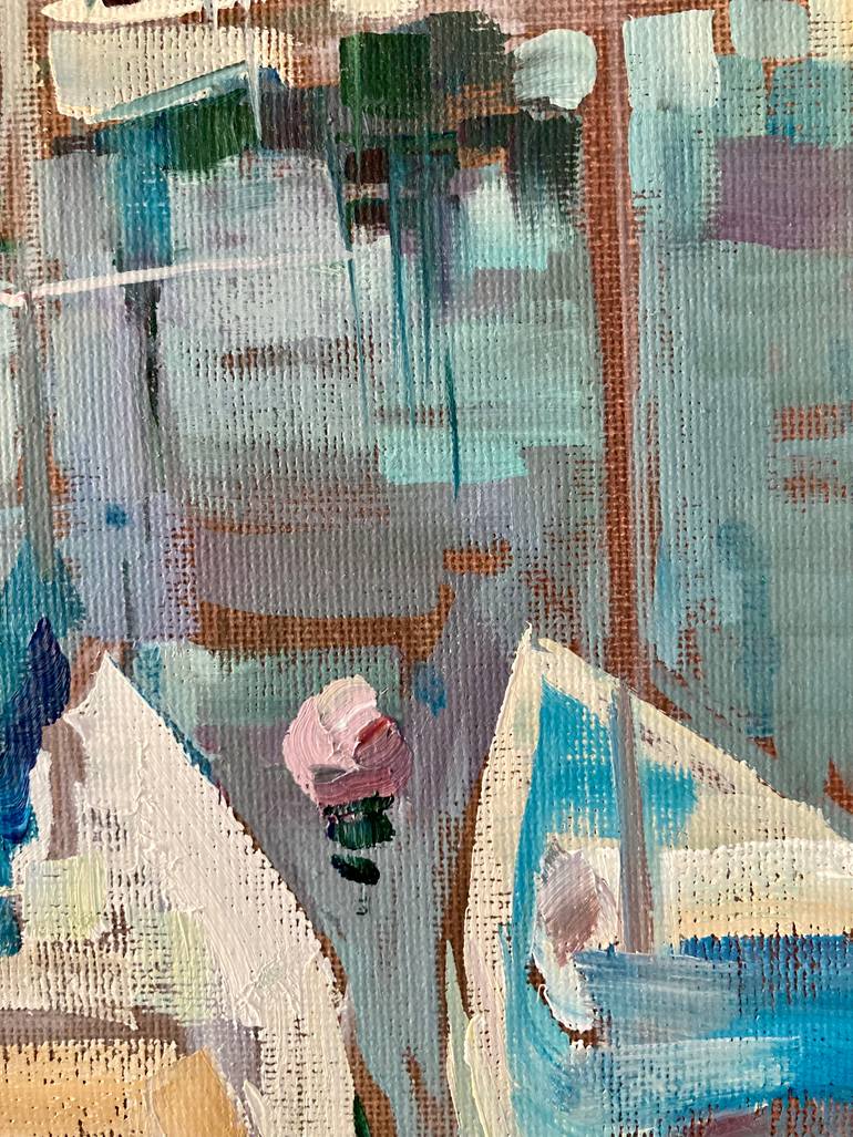 Original Impressionism Boat Painting by Yulia Prykina