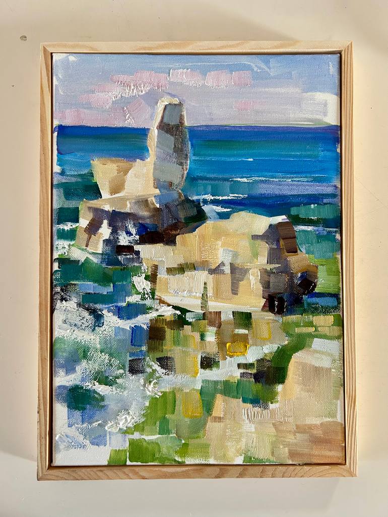 Original Impressionism Beach Painting by Yulia Prykina
