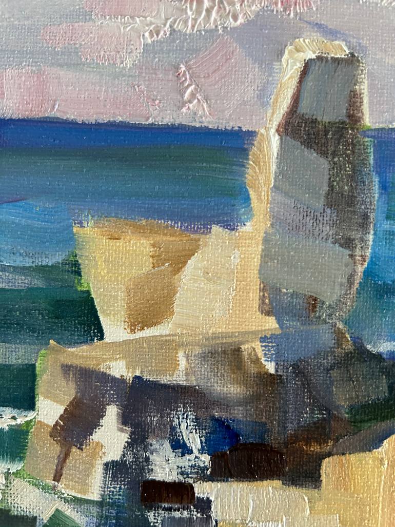 Original Impressionism Beach Painting by Yulia Prykina