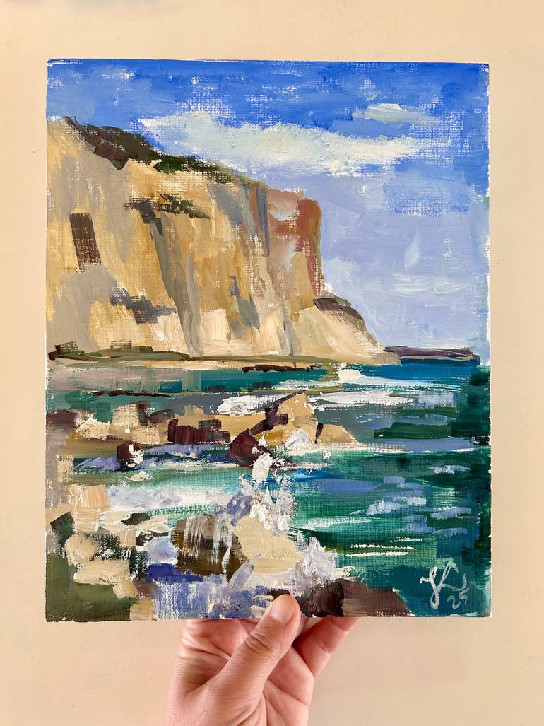 Original Impressionism Beach Painting by Yulia Prykina