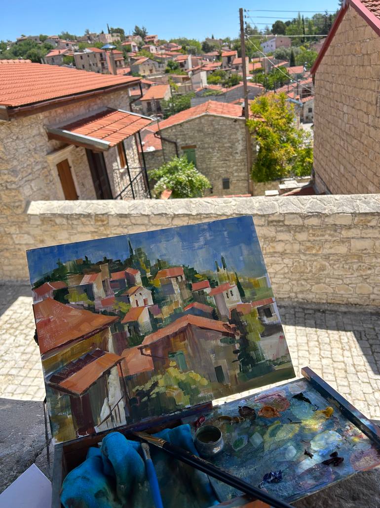 Original Impressionism Architecture Painting by Yulia Prykina