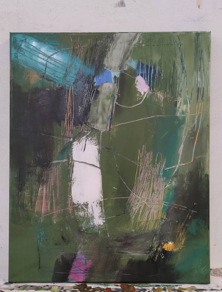 Original Abstract Expressionism Abstract Painting by Galina Abadjimarinova