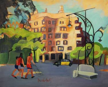 Original Figurative Cities Paintings by Mabel Andrés