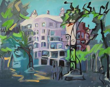 Original Expressionism Cities Paintings by Mabel Andrés