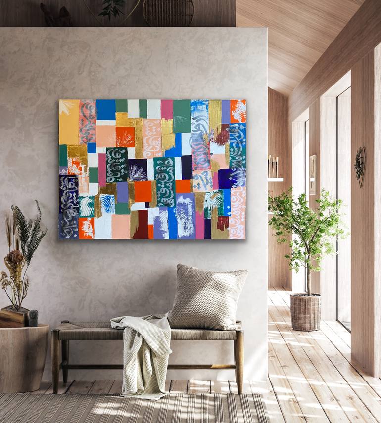 Original Abstract Calligraphy Painting by Faranak Esmaeili