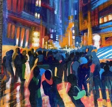 Original Abstract Expressionism Cities Paintings by jane speight