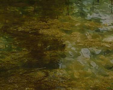 Original Abstract Water Mixed Media by Brigitte Nogaro