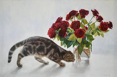 Cat & Roses thumb