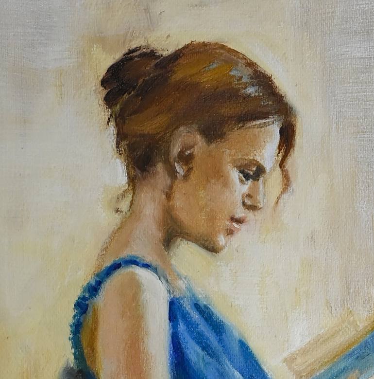 Original Realism Women Painting by Alena Lukian