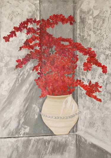 Vase with red flowers thumb