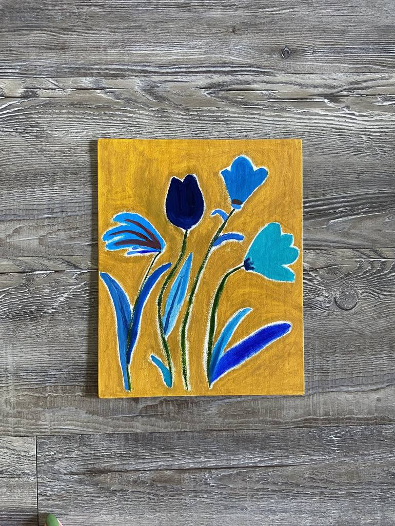 Original Abstract Botanic Painting by Karen Castellanos