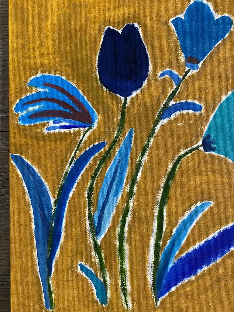 Original Abstract Botanic Painting by Karen Castellanos