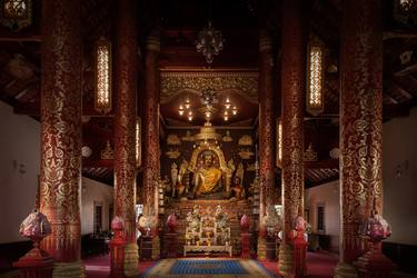 Interior Saengkaew Buddist Temple Chiang Rai Thailand thumb