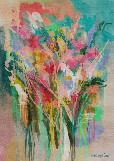 Print of Floral Digital by Jayne Lea