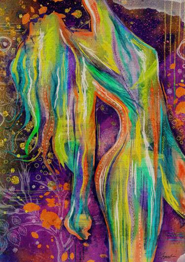 Print of Abstract Women Digital by Jayne Lea