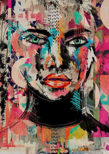 Print of Abstract Portrait Digital by Jayne Lea