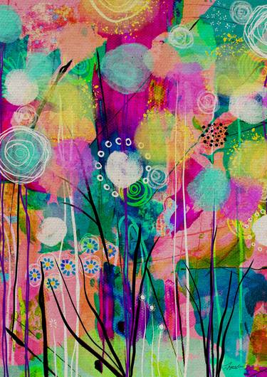 Print of Floral Digital by Jayne Lea