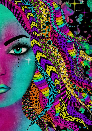 Print of Abstract Women Digital by Jayne Lea