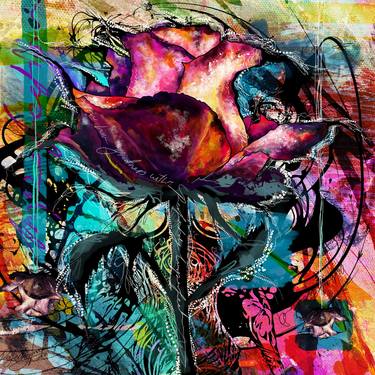 Print of Abstract Floral Drawings by Jayne Lea