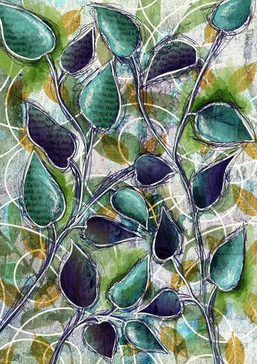Original Abstract Nature Drawing by Jayne Lea