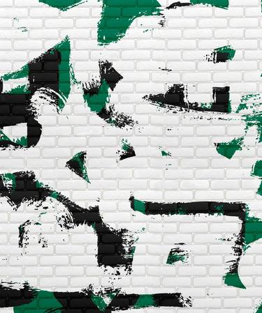 Abstract grunge letters street art style brick wall graffiti thumb