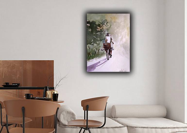 Original Bicycle Painting by Thejana Roshan Kumara