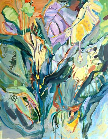 Original Abstract Expressionism Botanic Paintings by Asta Kulikauskaitė