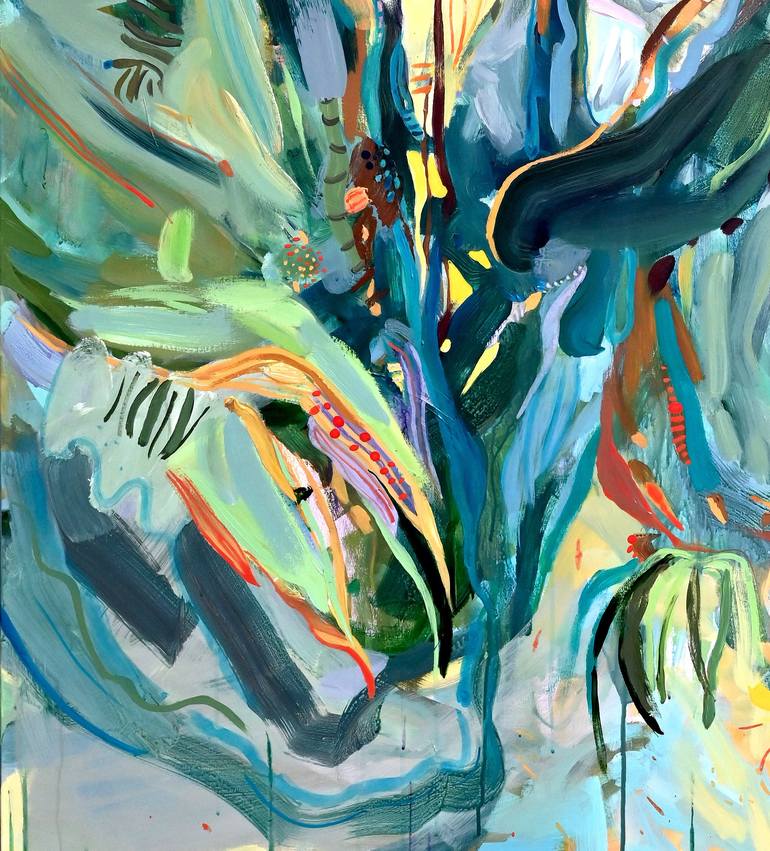 Original Abstract Expressionism Botanic Painting by Asta Kulikauskaitė