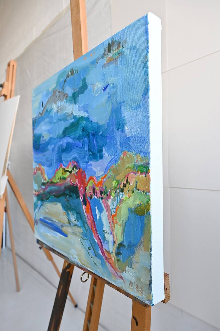 Original Abstract Landscape Painting by Asta Kulikauskaitė