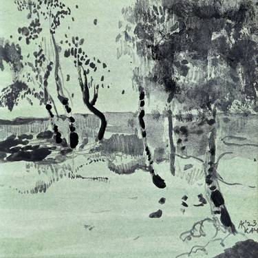 Print of Abstract Landscape Paintings by Asta Kulikauskaitė