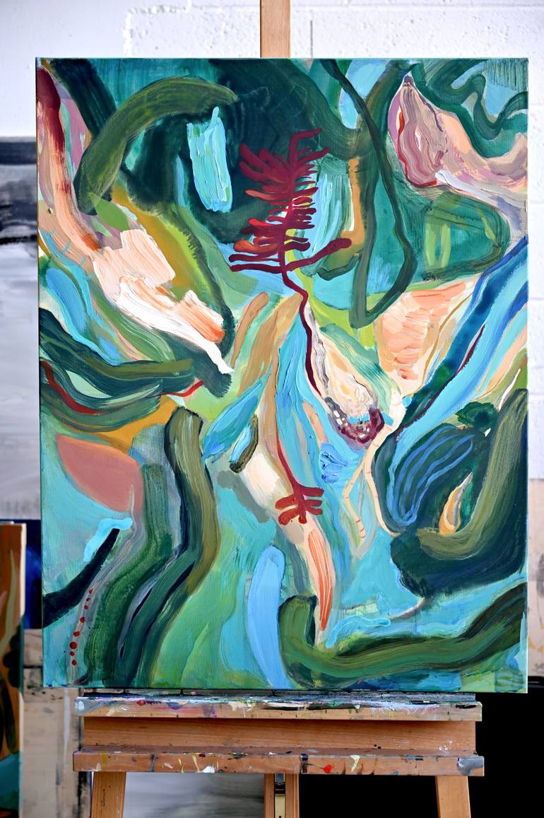 Original Abstract Botanic Painting by Asta Kulikauskaitė