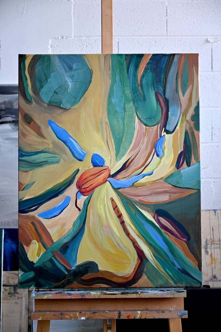 Original Abstract Floral Painting by Asta Kulikauskaitė