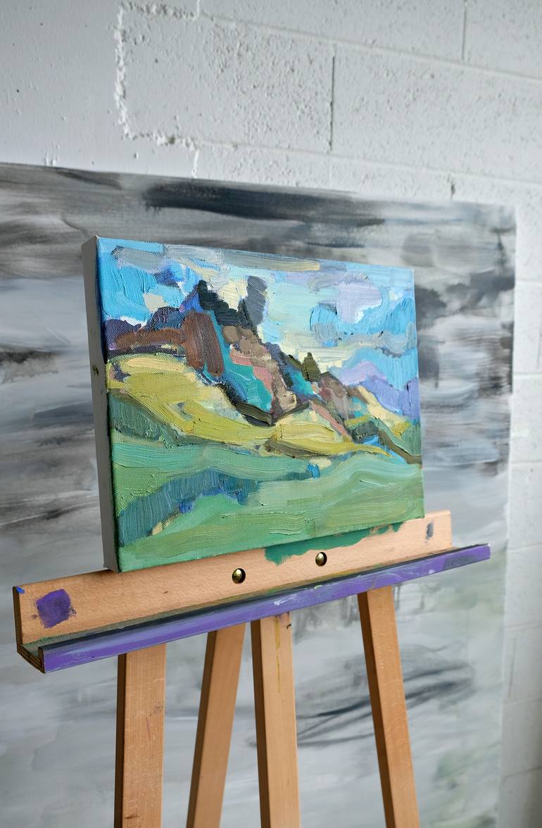 Original Abstract Expressionism Landscape Painting by Asta Kulikauskaitė