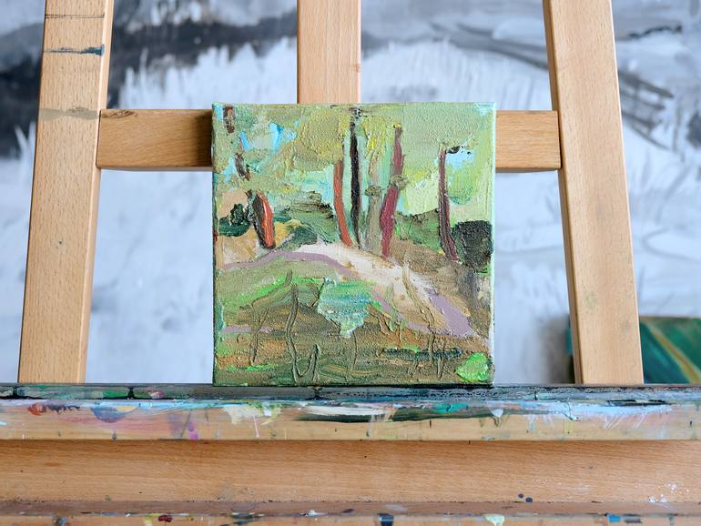 Original Abstract Landscape Painting by Asta Kulikauskaitė