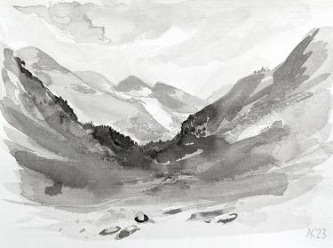 Original Landscape Drawings by Asta Kulikauskaitė