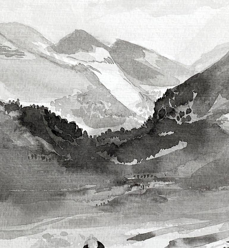 Original Landscape Drawing by Asta Kulikauskaitė