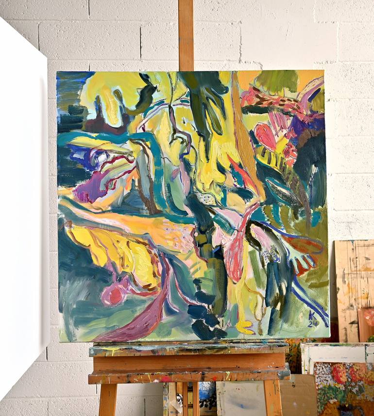 Original Abstract Landscape Painting by Asta Kulikauskaitė