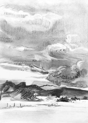 Print of Landscape Drawings by Asta Kulikauskaitė