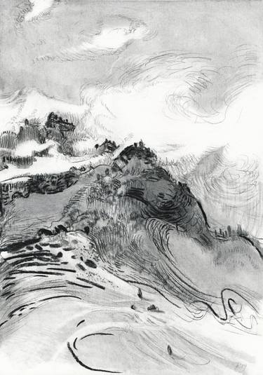 Original Landscape Drawings by Asta Kulikauskaitė