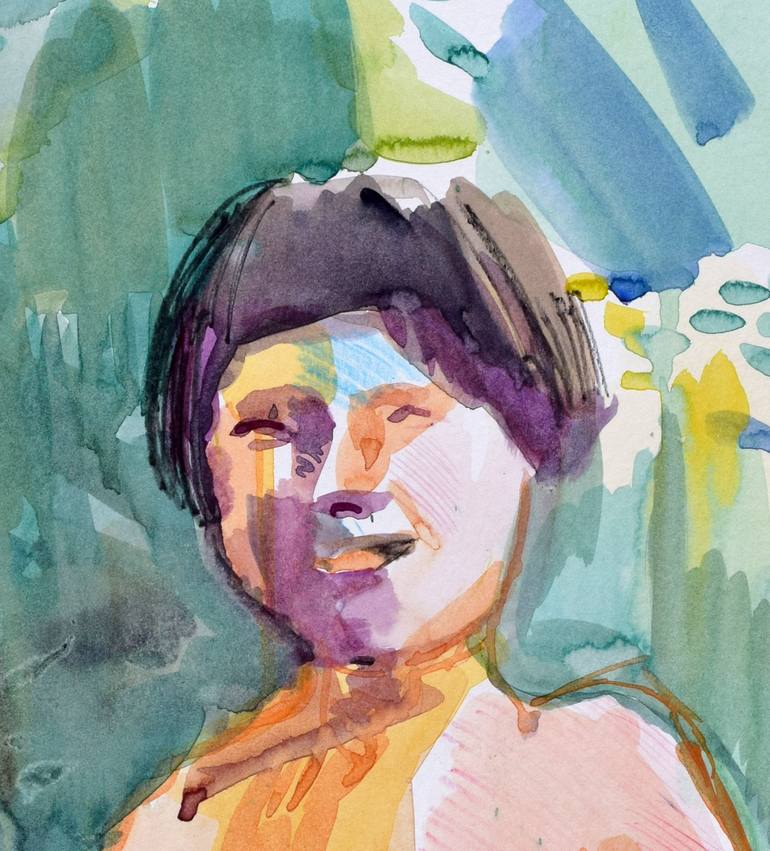 Original Abstract Expressionism People Painting by Asta Kulikauskaitė