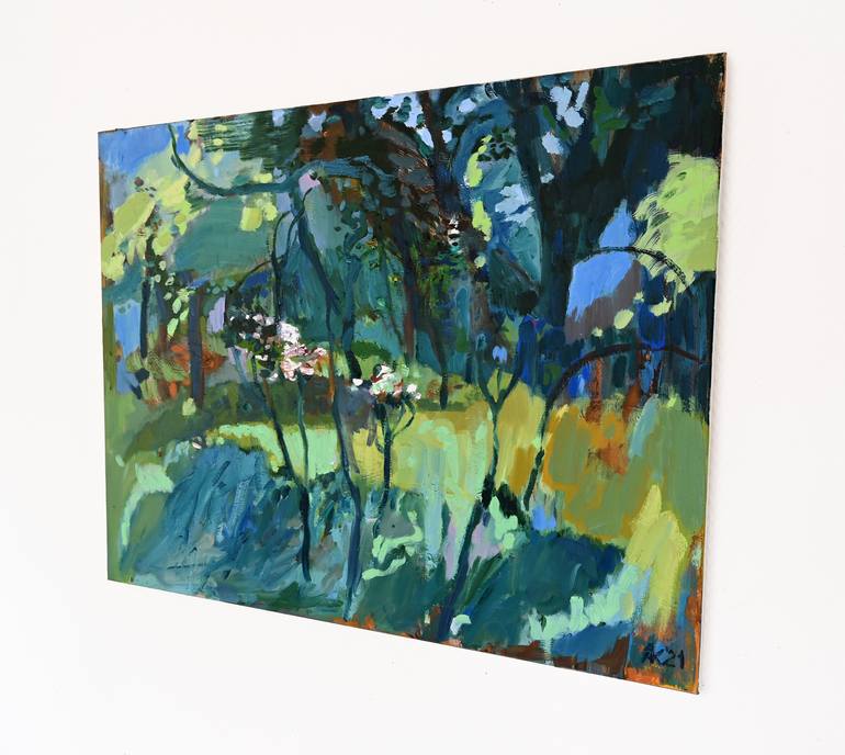 Original Abstract Landscape Painting by Asta Kulikauskaitė