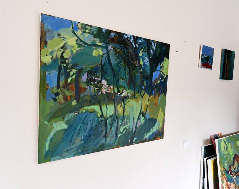 Original Abstract Landscape Painting by Asta Kulikauskaitė