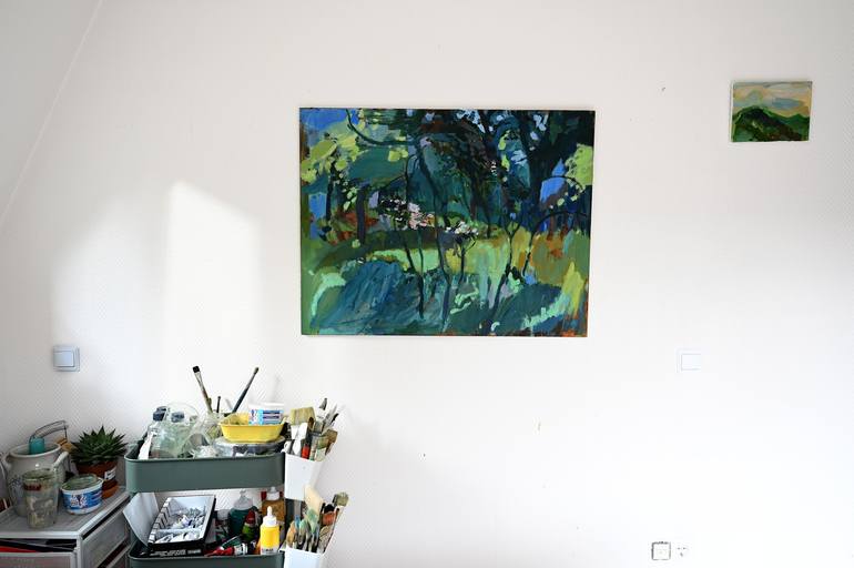 Original Abstract Expressionism Landscape Painting by Asta Kulikauskaitė